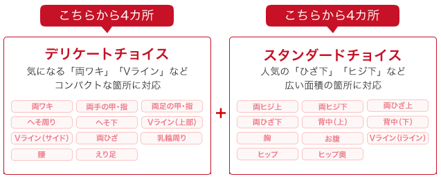 ハーフ脱毛の部位